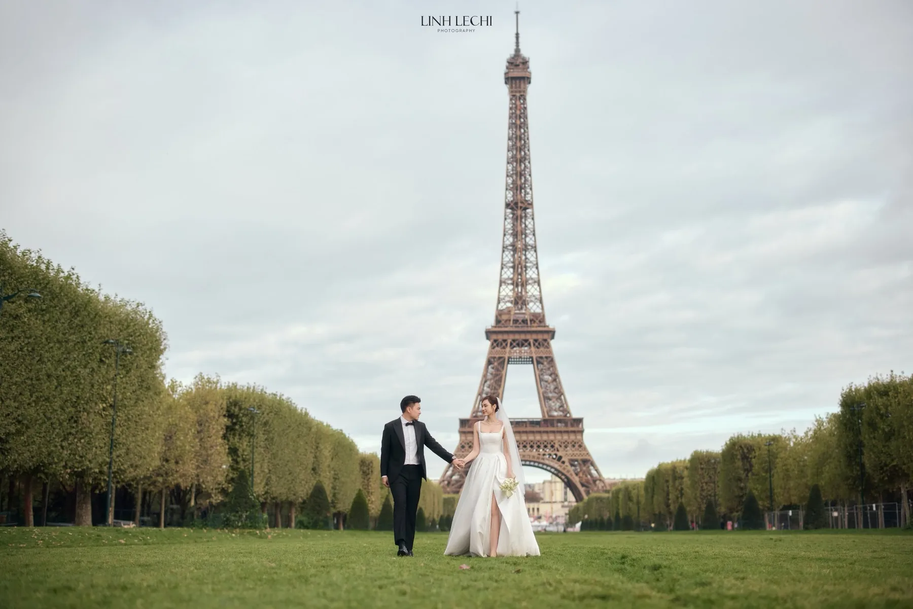 Eiffel Tower Wedding Portrait